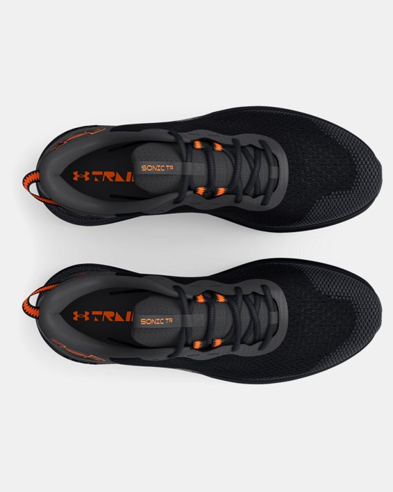 Unisex UA Sonic Trail Running Shoes, Black, pdpMainDesktop image number 2